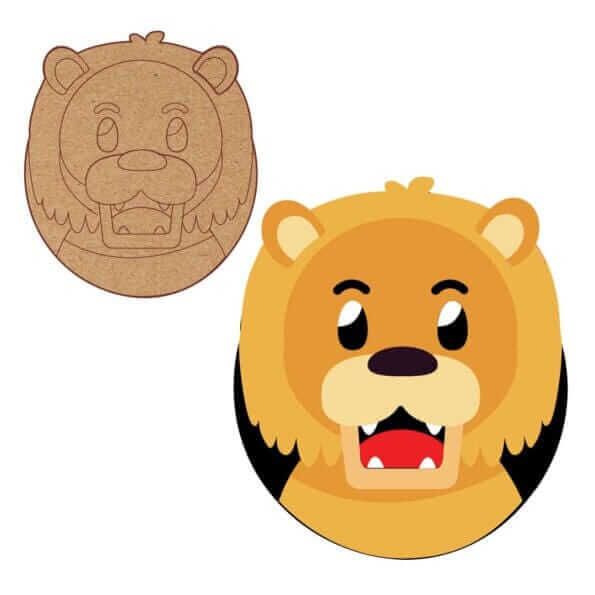 Lion cartoon pre marked MDF