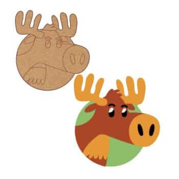 Moose cartoon pre marked MDF