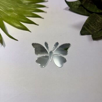 Fancy Butterfly Silver Acrylic Mirror
