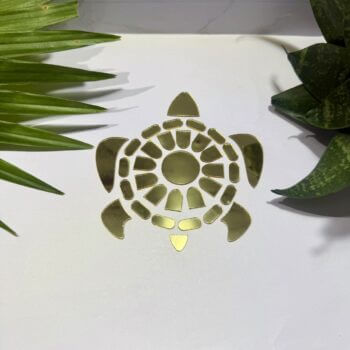 Fancy Golden Turtle Acrylic Mirror