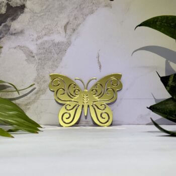 Fancy Golden Butterfly Mirror
