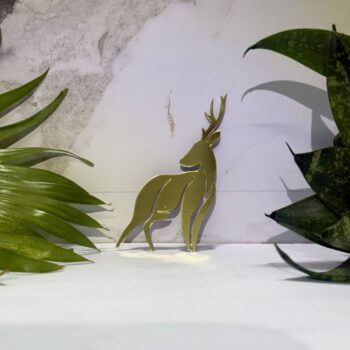 Fancy Golden Deer Left Acrylic Mirror