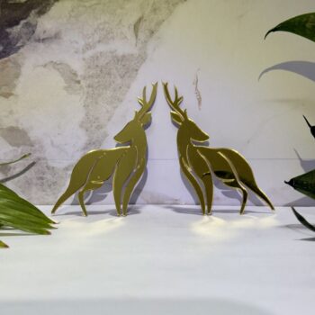 Fancy Golden Deer Right Acrylic Mirror