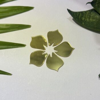 Fancy Golden Flower Acrylic Mirror