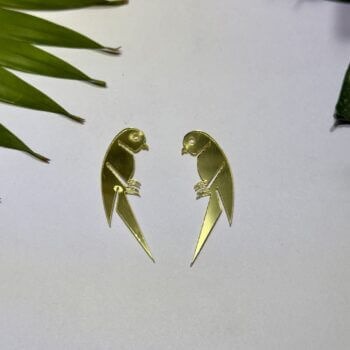 Fancy Golden Left & Right Parrot Acrylic Mirror