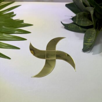 Fancy Golden Shape Acrylic Mirror