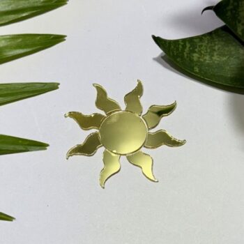 Fancy Golden Sun Acrylic Mirror