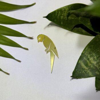 Fancy Left Golden Parrot Acrylic Mirror