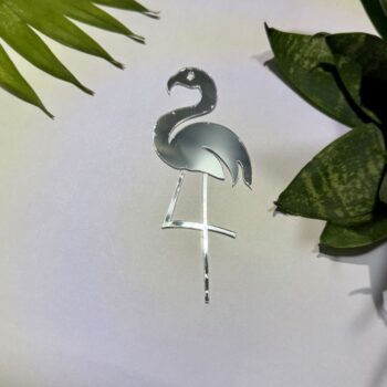 Fancy Silver Flamingo Left Acrylic Mirror