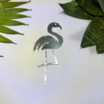 Fancy Silver Flamingo Right Acrylic Mirror