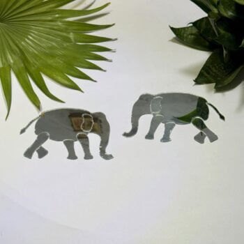 Fancy Silver Elephant Pair Acrylic Mirror 5