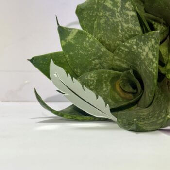 Fancy Silver Feather Acrylic Mirror