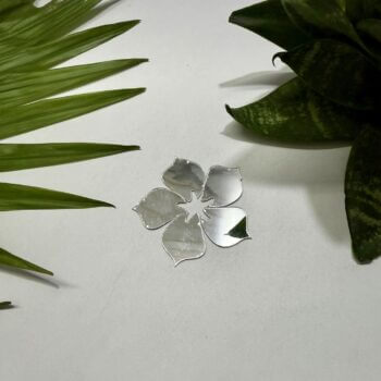 Fancy Silver Flower Acrylic Mirror