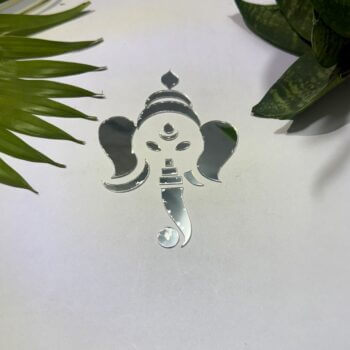 Fancy Silver Ganpati Acrylic Mirror