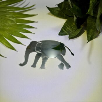 Fancy Silver Left Elephant Acrylic Mirror
