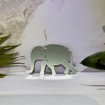 Fancy Silver Left Elephant Acrylic Mirror 1