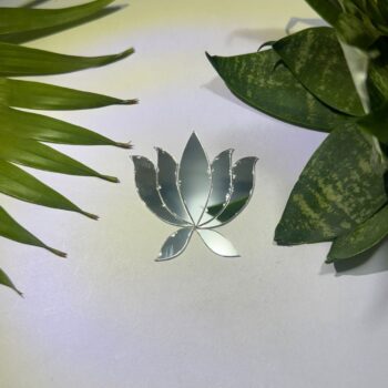 Fancy Silver Lotus Acrylic Mirror
