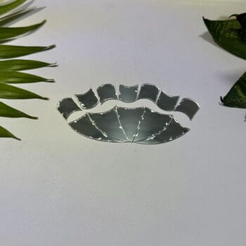 Fancy Silver Lotus Leaf Acrylic Mirror