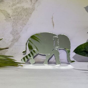 Fancy Silver Right Elephant Acrylic Mirror