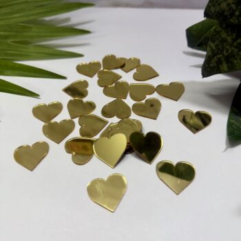 Heart Shape Golden Acrylic Mirror