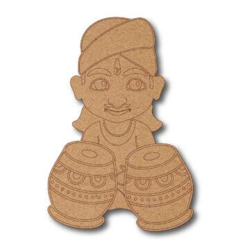 Indian Percussionist Wooden Cutout