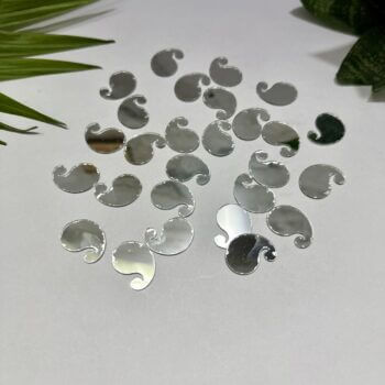 Mango Shape Silver Acrylic Mirror