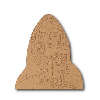 Traditional Indian Woman Wooden Cutout