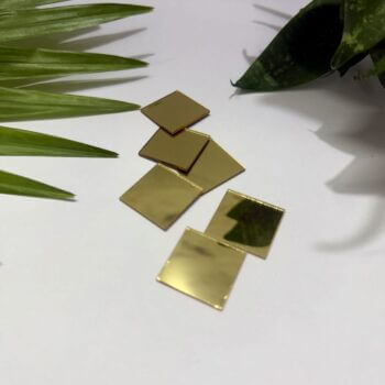 Square Shape Golden Acrylic Mirror