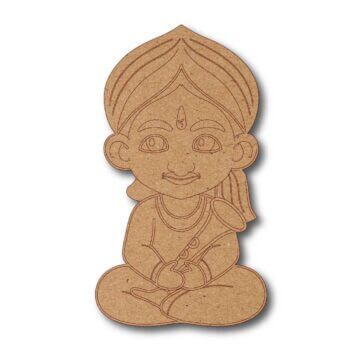 Seated Indian Flute Player Wooden Cutout