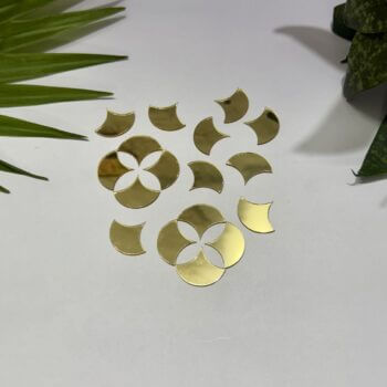 Fancy Shape 3 Golden Acrylic Mirror