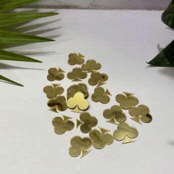 Golden Acrylic Mirror Club Shape