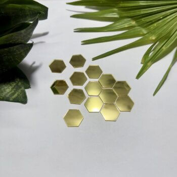 Hexagon Shape Golden Acrylic Mirror
