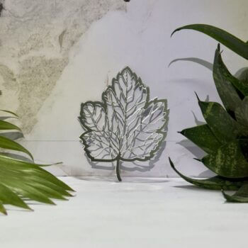 Intricate Silver Acrylic Leaf Mirror