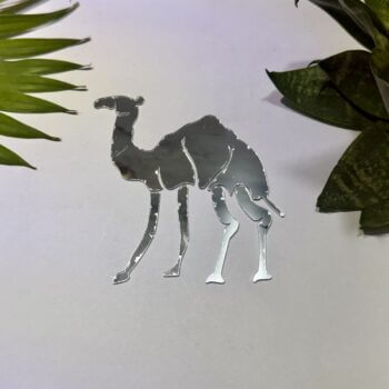 Left Camel Fancy Silver Acrylic Mirror