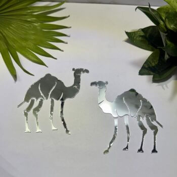 Left & Right Camel Fancy Silver Acrylic Mirror