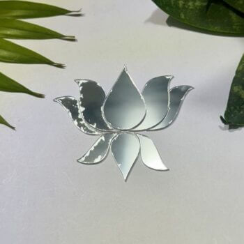 Lotus Shape Silver Acrylic Mirror