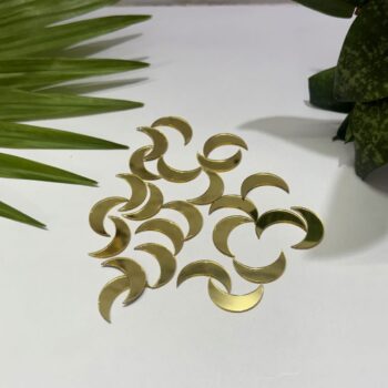 Moon Shape Golden Acrylic Mirror