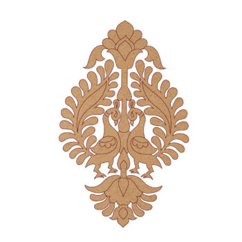 Premarked MDF Peacock Pair Motif – Motif Style 30
