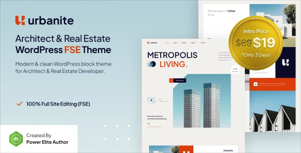 Urbanite – Architect & Real Estate Developer FSE WordPress Theme