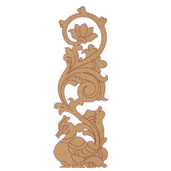 Premarked MDF Peacock Lotus Kalam Kari Motif – Motif Style 23